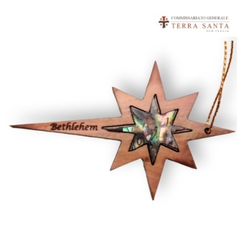 Stella cometa in legno e madreperla